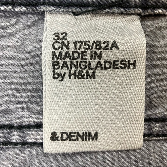 H&M Men’s Shorts Gray &Denim Bermuda Button Fly Size 32 - Picture 3 of 10